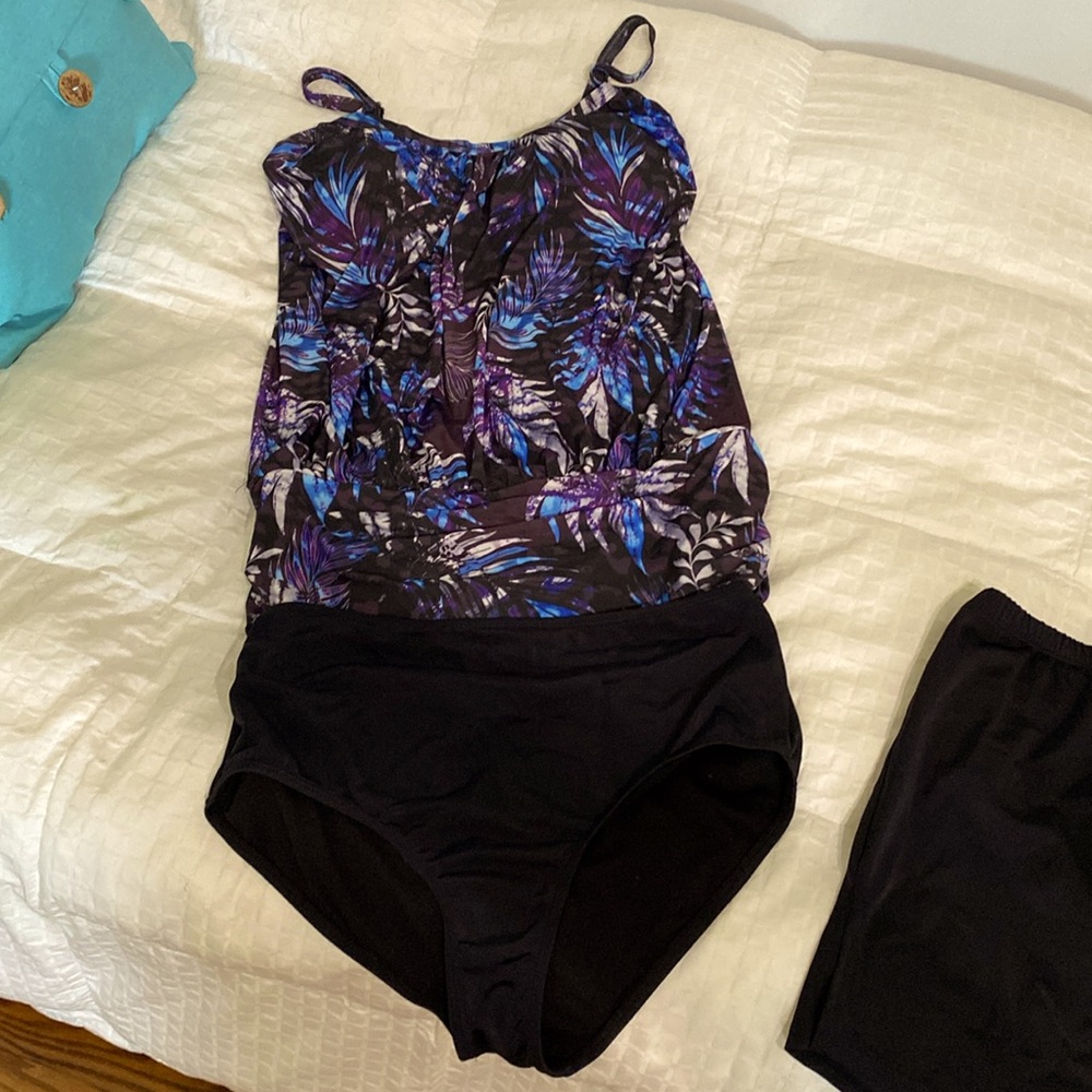 Swim suit with brief & skirt botttoms
